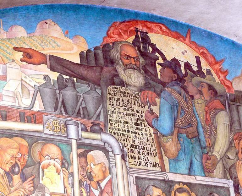 Un murale di Diego Rivera raffigurante Marx Un murale di Diego Rivera raffigurante Marx