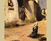 Luc-Oliver Merson, L'arrivo a Betlemme (1890 circa), Museo delle Belle Arti, Milhouse (Alazia) - particolare