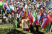 momento della cerimonia di accoglienza del Papa a Lisbona per la Giornata mondiale della gioventù