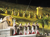 Scena dell'Aida in Arena con le trombe