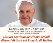 Locandina dell'evento ritraente papa Francesco sorridente